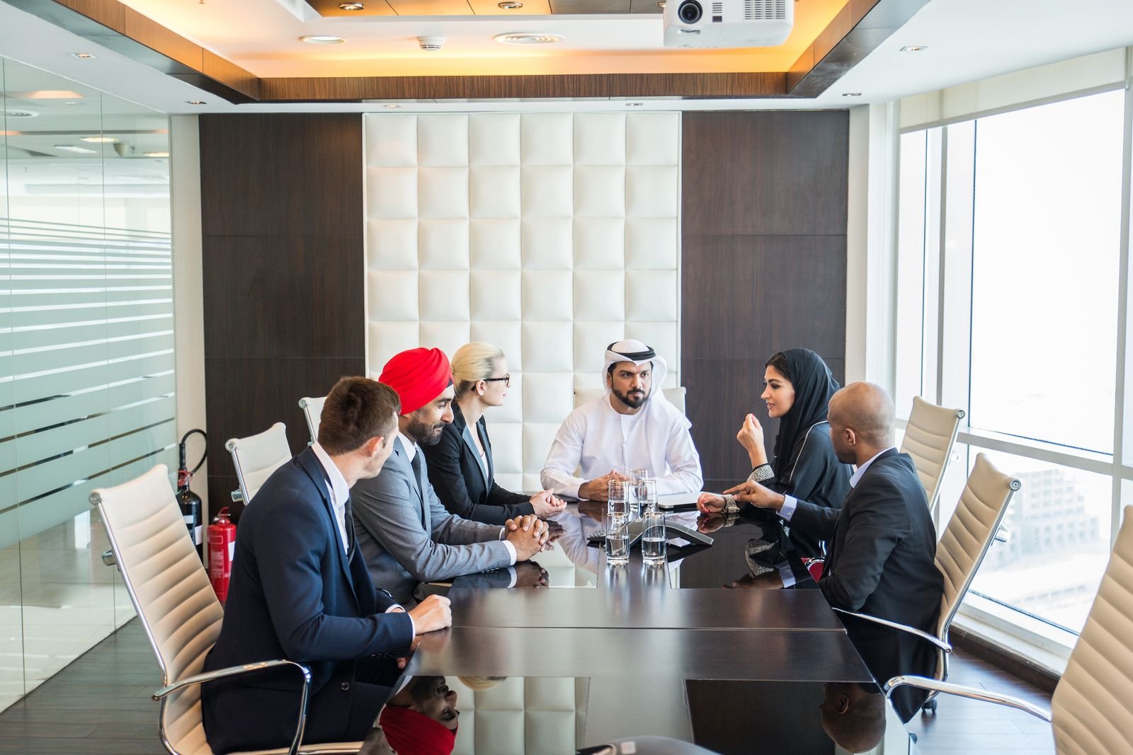Business meeting in a Dubai boardroom