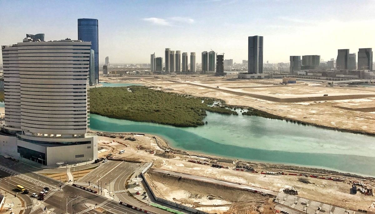 Al Reem Island towers and mangroves in Abu Dhabi